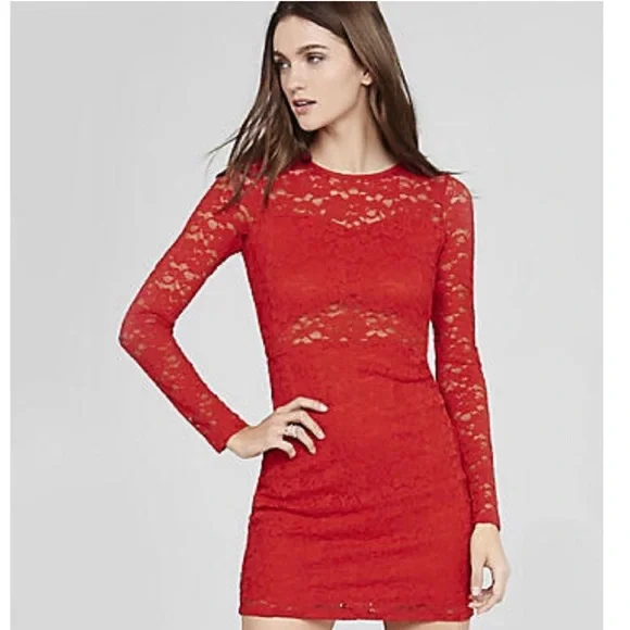 Express Red lace cut out dress Express Red lace cut out dress